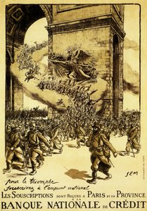 Affiche politique. France. 1917. Au nom du triomphe, adhérez au prêt national. - Sem (1863 1934)