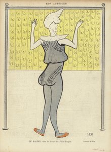 Louise Balthy, actrice française, aux Folies-Bergère, illustration pour Le Rire