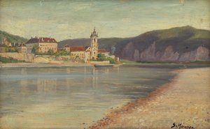 Vue de Dürnstein depuis la rive opposée du Danube