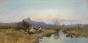 Les chasseurs au repos - Sergei Ivanovich Vasilkovsky