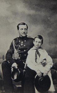 Portrait du Grand-Duc Constantin Nikolaïevitch de Russie 1827-1892 avec son fils Nicholas Constantinovic