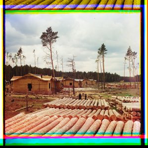 Bûches pour la construction ferroviaire, Shadrinsk, Sibérie