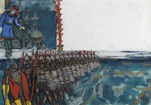Illustration pour le conte de fées du Tsar Saltan par A. Pouchkine