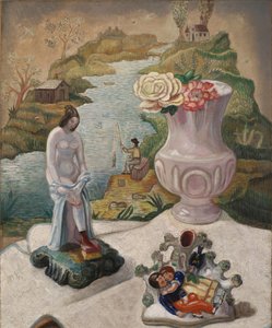 Figurines en porcelaine et fleurs