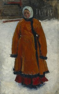 La fille au manteau de fourrure rouge, 1903-1906 - Sergej Vasilevic Ivanov