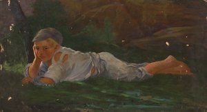 Garçon allongé sur le sol - Severin Falkman
