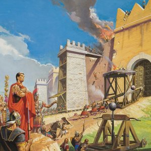 Assaut de Carthage (gouache sur papier)