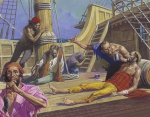 Les marins de Magellan lors de la traversée du Pacifique - Severino Baraldi