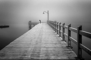Misty Pier Solitude - Shanrui Ren