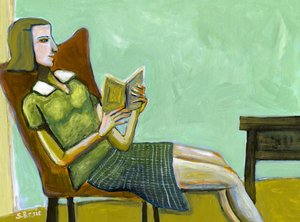 Une femme en train de lire tranquillement - Sharyn Bursic