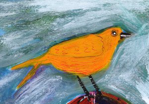Oiseau orange vif - Sharyn Bursic