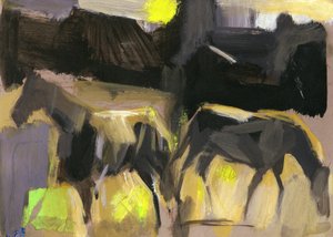 Chevaux gris, 2024 (gouache sur papier)