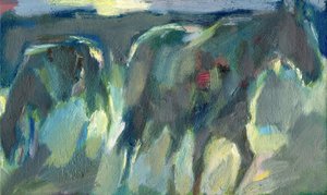 Soirée des chevaux, 2024 (huile sur carton)