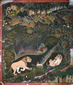 Brijnathji et Durjan Sal aperçoivent une troupe de lions - Shaykh Taju
