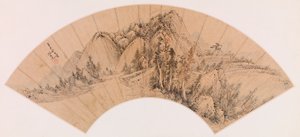 Éventail - Paysage de montagne