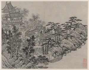Douze vues de la colline du Tigre, Suzhou : Pavillon Grimpant les Nuages, après 1490