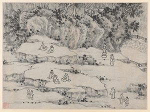Douze Vues de la Colline du Tigre, Suzhou : La Terrasse de la Pierre Qui Hoche la Tête, Colline du Tigre, et le Siège des Mille Hommes