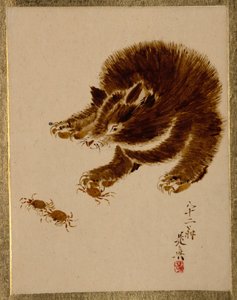 Ours et crabes - Shibata Zeshin