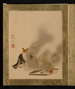 Fuchs am mystischen Feuer - Shibata Zeshin