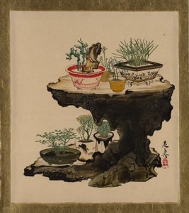 Peintures laquées de divers sujets : Bonsai, 1882 - Shibata Zeshin