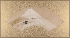 Montagnes avec oiseaux, fin XIXe siècle - Shibata Zeshin