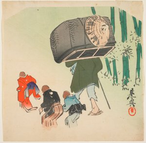 Scène du moineau à la langue coupée - Shibata Zeshin