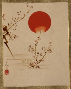 Soleil et branches de prunier - Shibata Zeshin