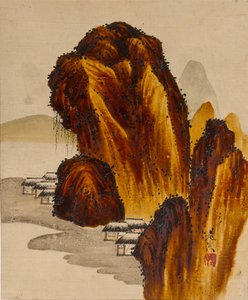 Village parmi les rochers, 19ème siècle