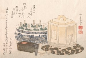 Porte-feu et pot de fleurs, XIXe siècle