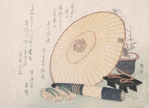 Parapluies et sandales en bois japonais Geta