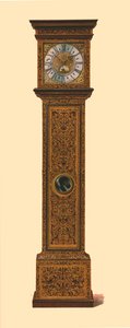 Horloge incrustée de marqueterie sombre, 1905 - Shirley Charles Llewellyn Slocombe