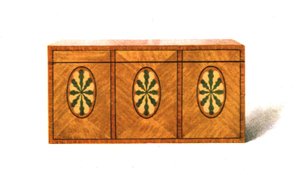 Boîte à thé en bois de satin incrusté, 1908 - Shirley Charles Llewellyn Slocombe