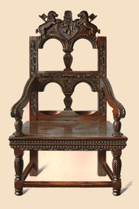 Chaise Cacqueteuse en chêne, 1904