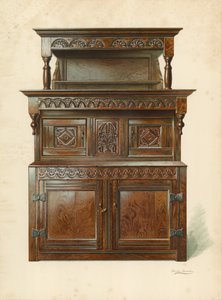 Buffet de cour en chêne (Tridarn), propriété de H Clarence Whaite