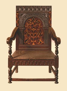 Chaise incrustée de chêne - Shirley Charles Llewellyn Slocombe