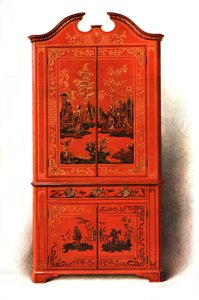 Cabinet laqué rouge, 1907-1908 - Shirley Charles Llewellyn Slocombe
