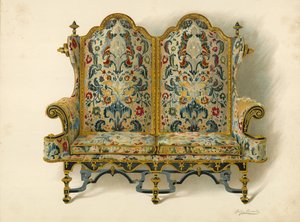 Canapé, propriété du Duc de Leeds (chromolitho)
