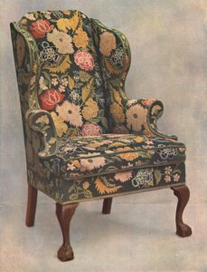 Chaise en noyer recouverte de broderie, 1905