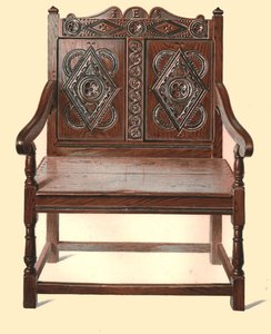 Chaise double en chêne gallois, 1904 - Shirley Charles Llewellyn Slocombe