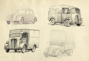 Voiture et camions, 1951 - Shirley Markham