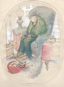 Vieille femme et chat, 1951 - Shirley Markham
