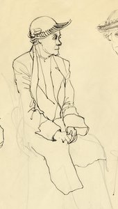 Femme assise avec un chapeau - Shirley Markham