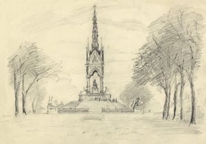 Le Mémorial Albert, Kensington Gardens, Londres, vers 1950
