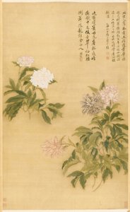 Pivoines, rouleau suspendu - Shouping Yun