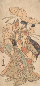 Acteur de Kabuki Nakamura Tomijuro I dans un rôle de danse féminine, vers 1777