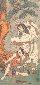 Acteurs de Kabuki Ichimura Uzaemon IX en tant que Ko-kakeyama et Otani Hiroji III en tant que Koga Saburo, vers 1771 - Shunsho
