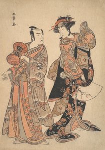 Le troisième Segawa Kikunojo en tant que Ochiyo et Bando Mitsugoro en tant que Hanbei, 5ème mois, 1781
