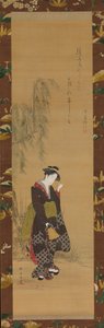 Femme sous un saule, 18ème siècle - Shunsho