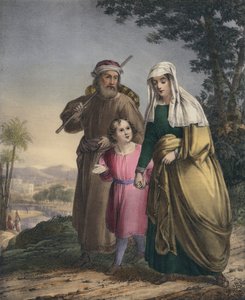 Jésus retournant avec ses parents à Nazareth (gravure en couleur) - Siegfried Detler Bendixen