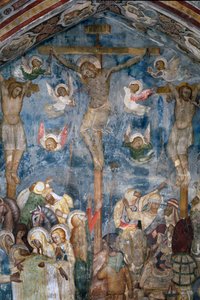 Crucifixion du Christ « INRI » sur la croix. Détail d
